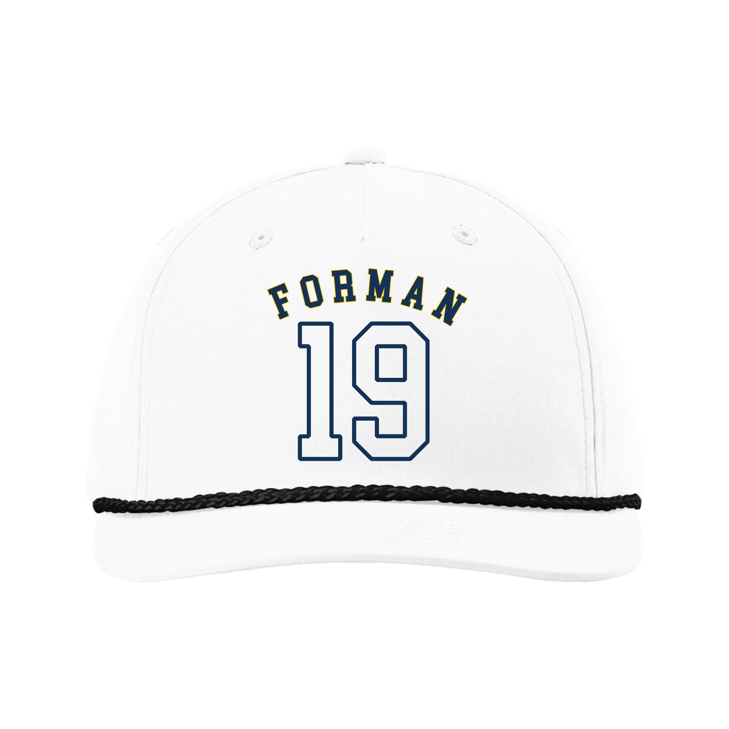 Five-Panel Classic Rope Cap — Shirsey Arch in White
