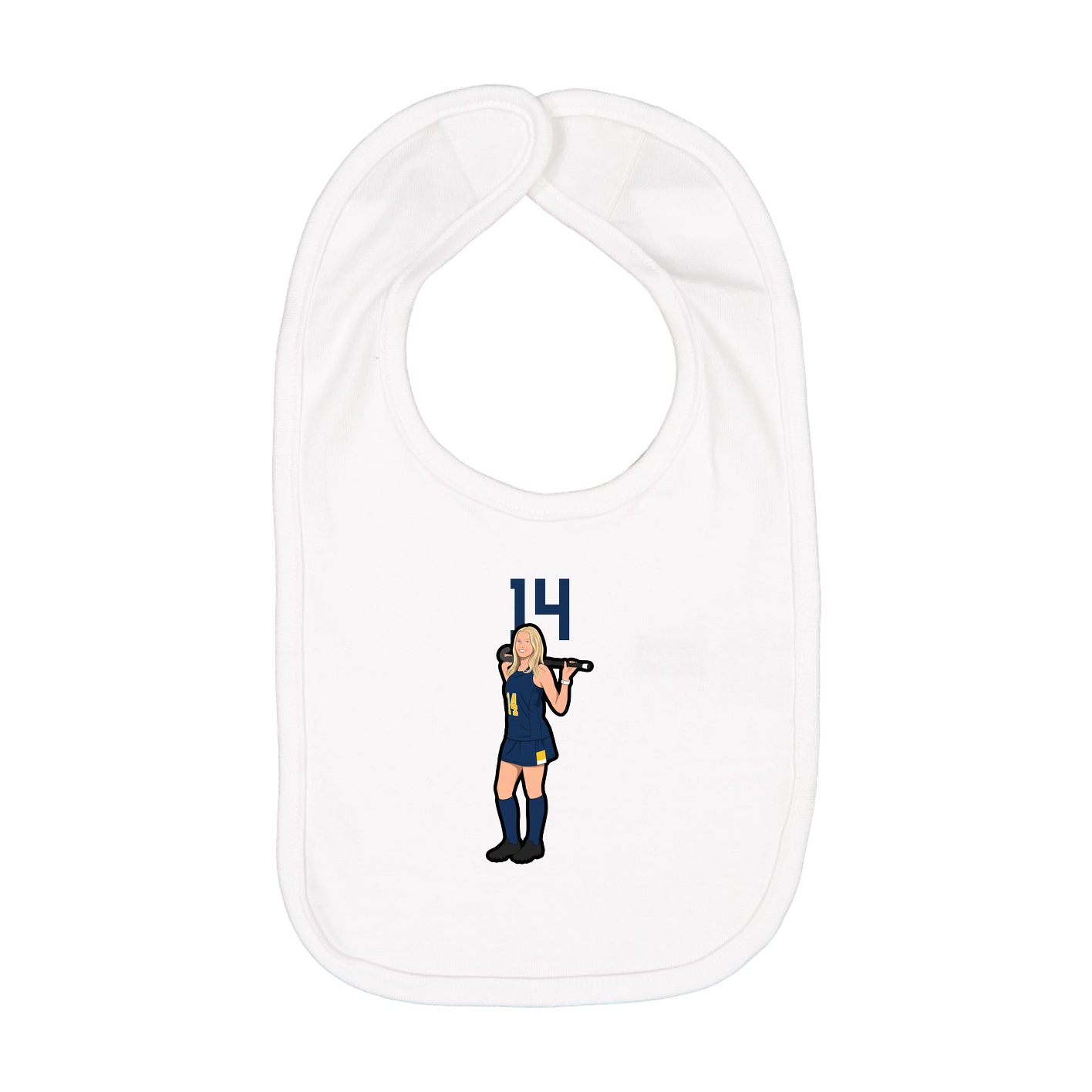 Infant Bib — Number Top in White