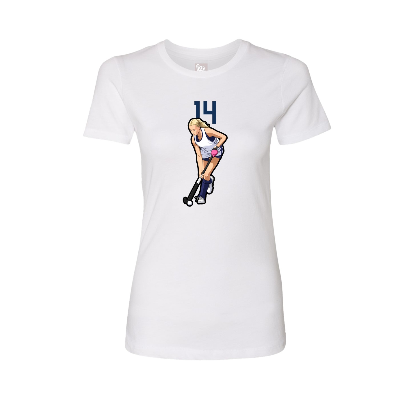 Fitted Women's Tee — Number Top in White