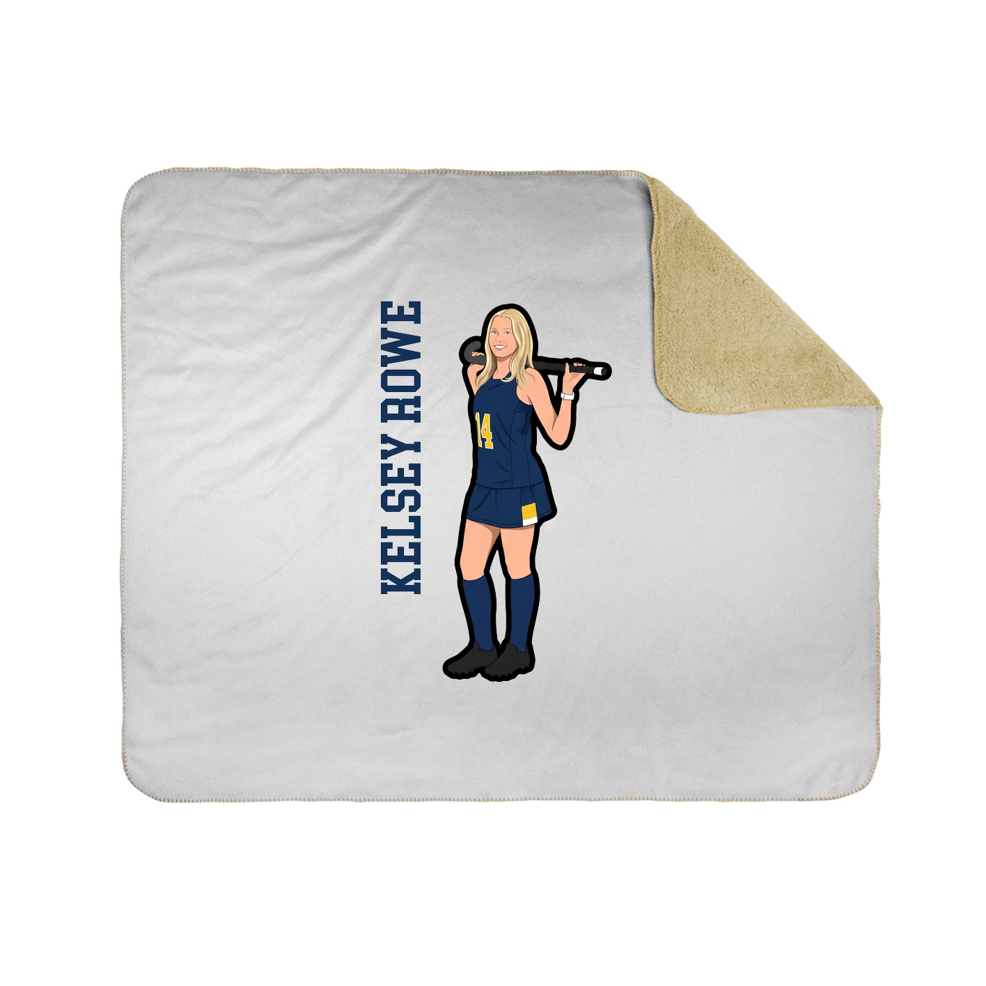 Throw Blanket — Name Vertical in White