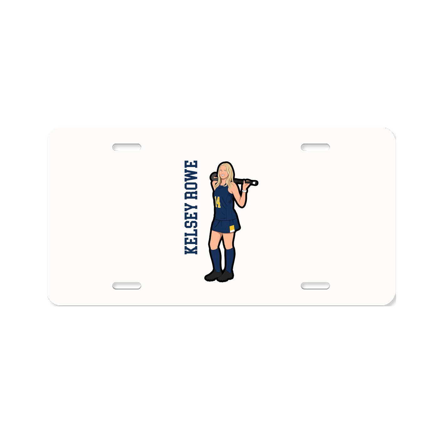 License Plate — Name Vertical in Classic