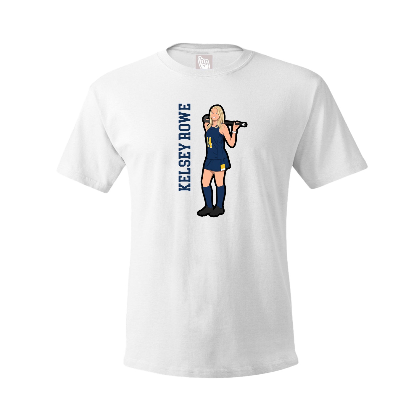 Tee — Name Vertical in White