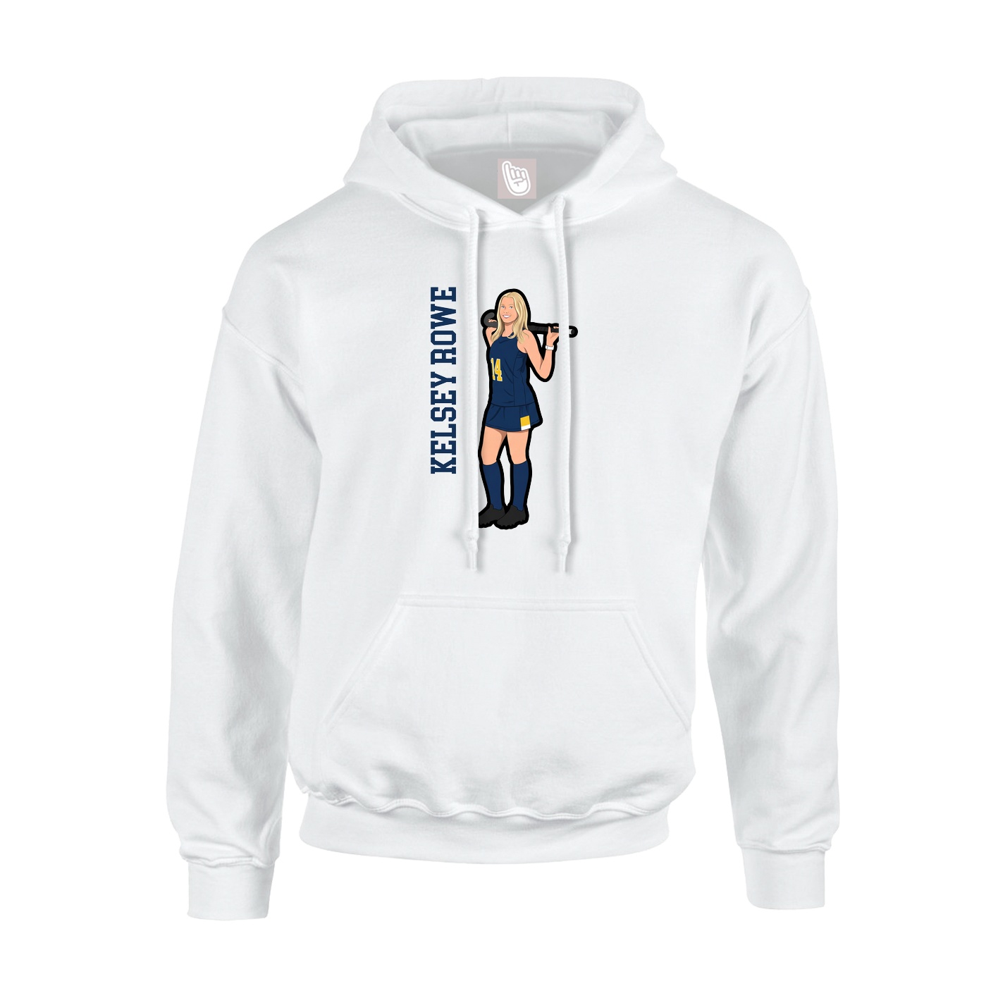 Hoodie — Name Vertical in White