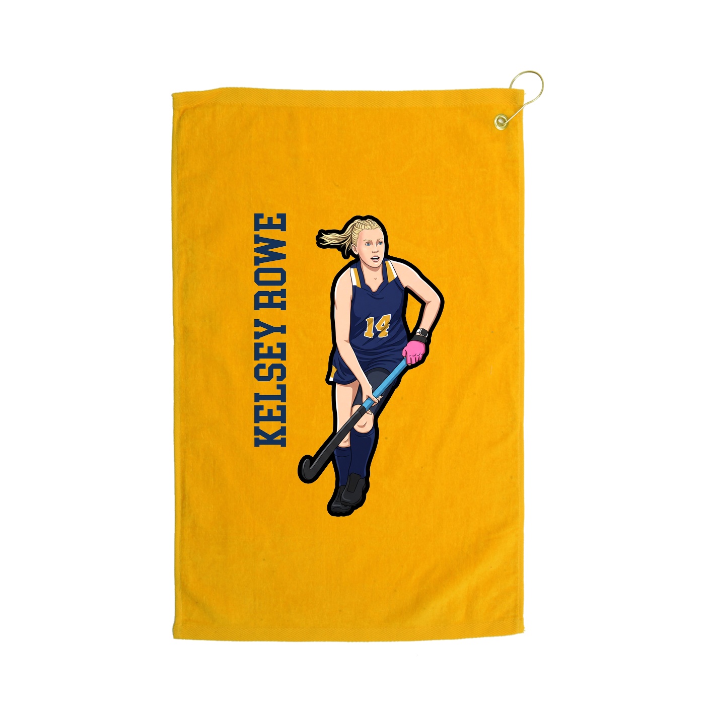 Golf Towel — Name Vertical in Gold