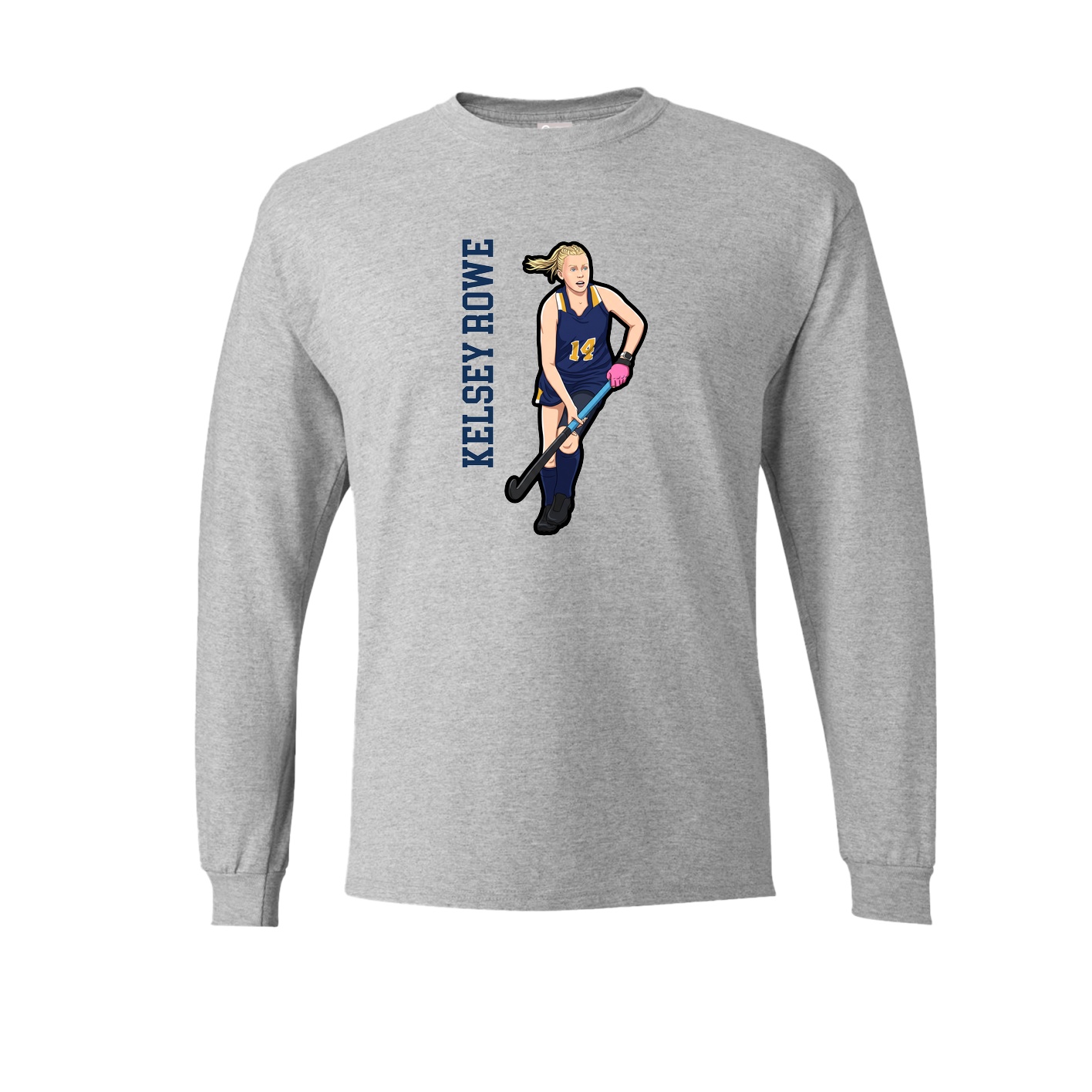 Long Sleeve Tee — Name Vertical in Grey