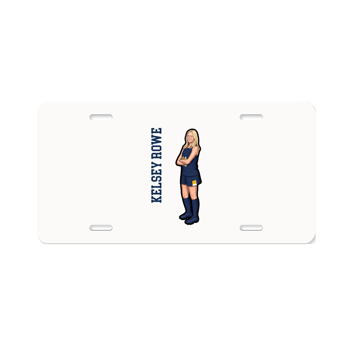 License Plate — Name Vertical in Classic
