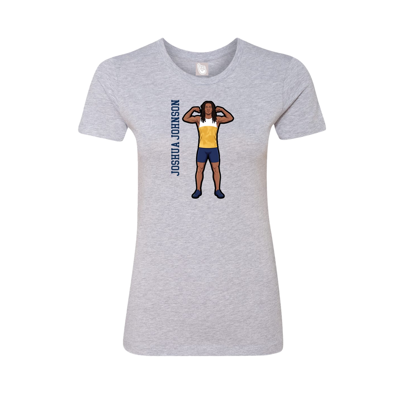 Womens Tee — Name Vertical in Grey
