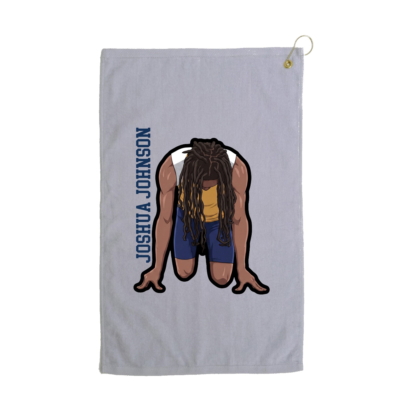 Golf Towel — Name Vertical in Grey