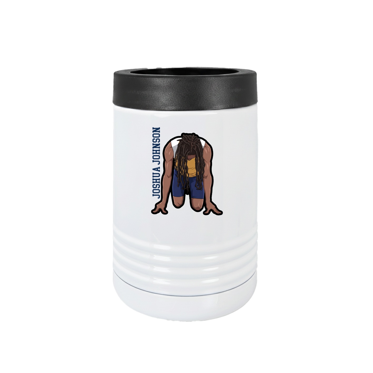 Beverage Holder — Name Vertical in White