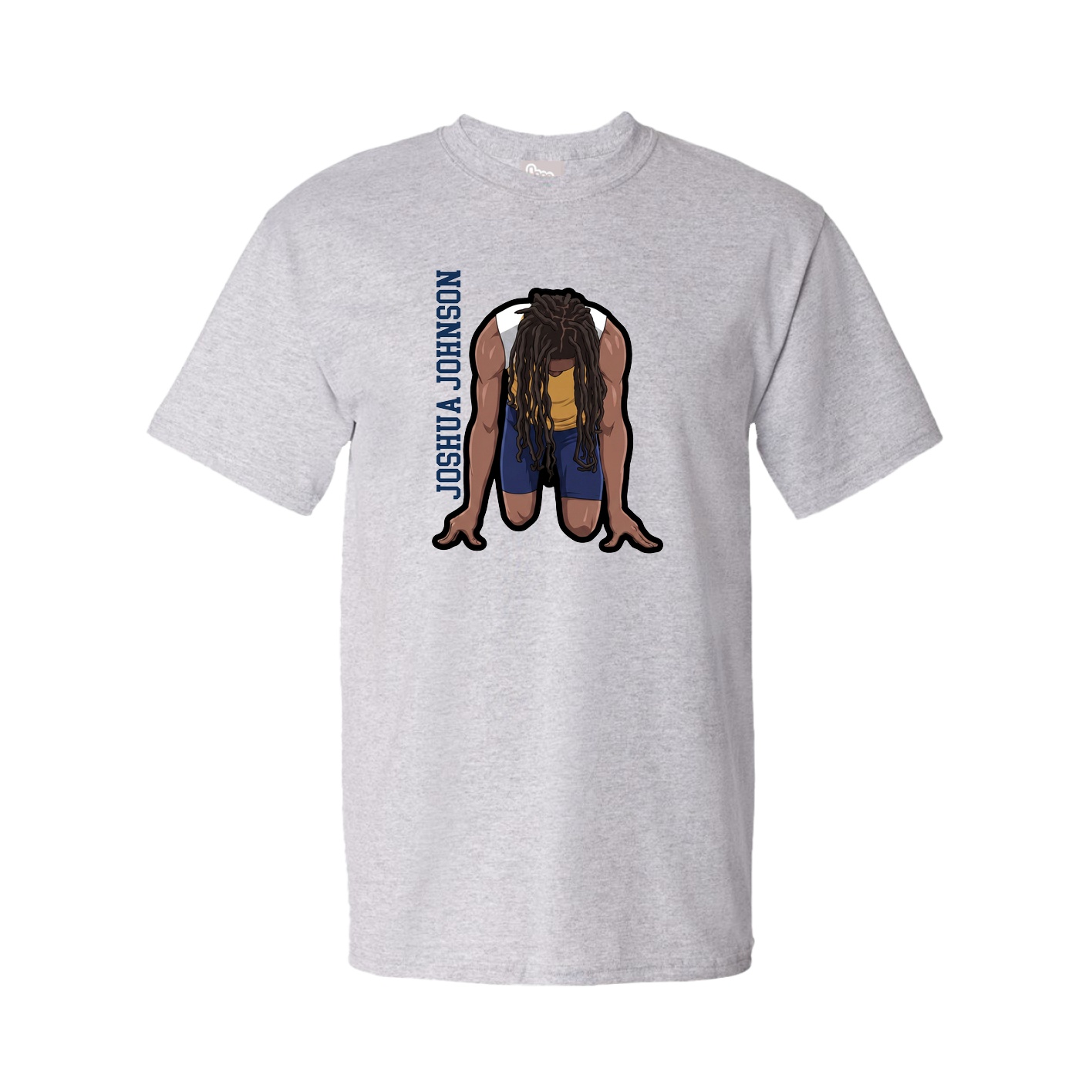 Tee — Name Vertical in Grey