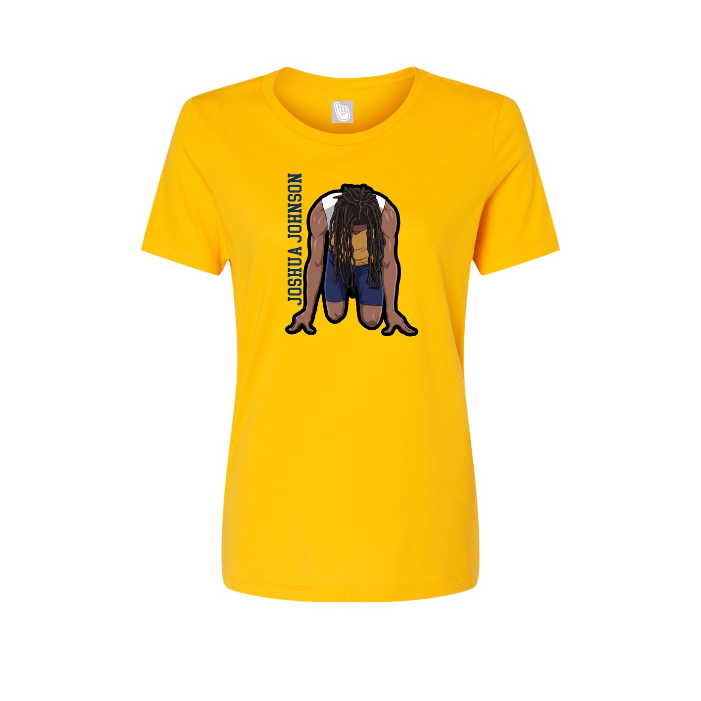 Womens Tee — Name Vertical in Gold
