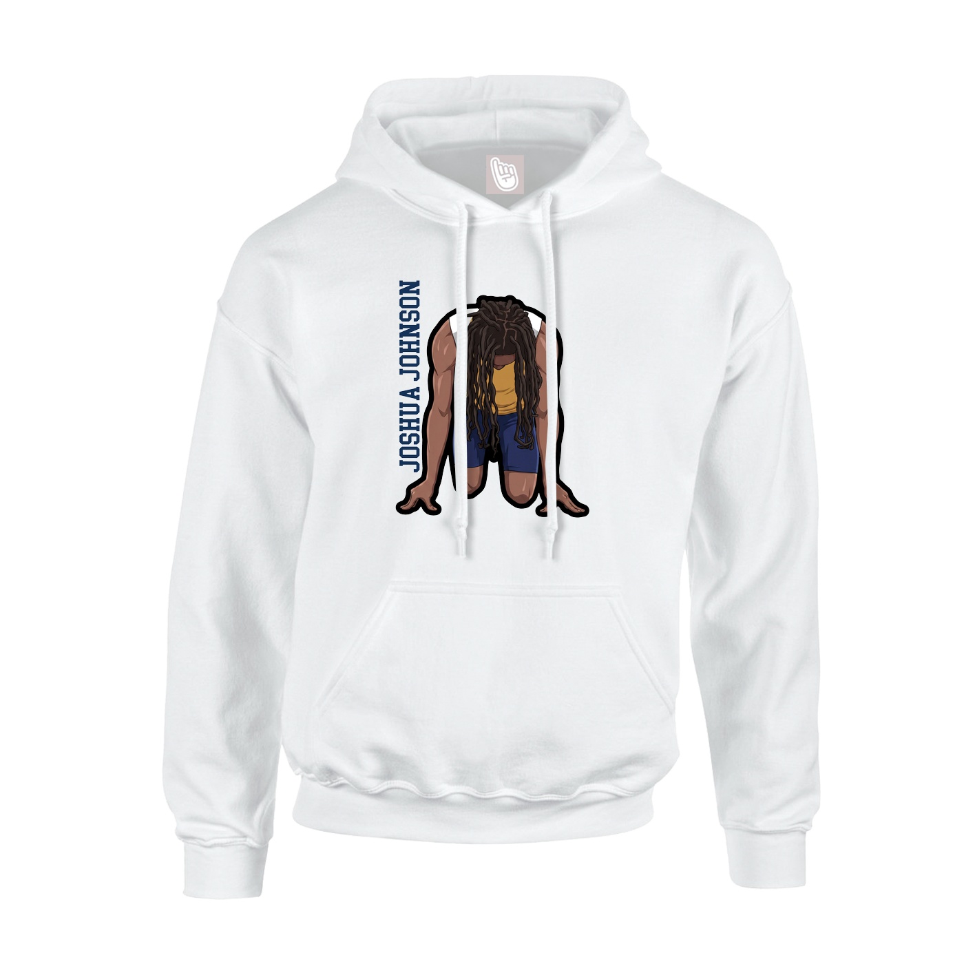 Youth Hoodie — Name Vertical in White