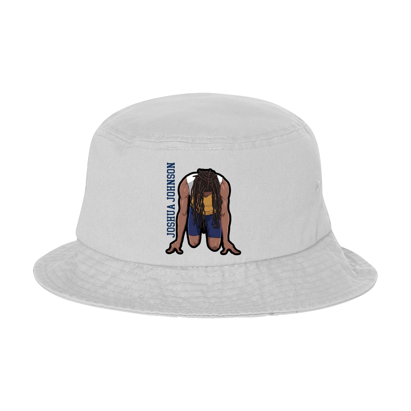 Bucket Cap — Name Vertical in White