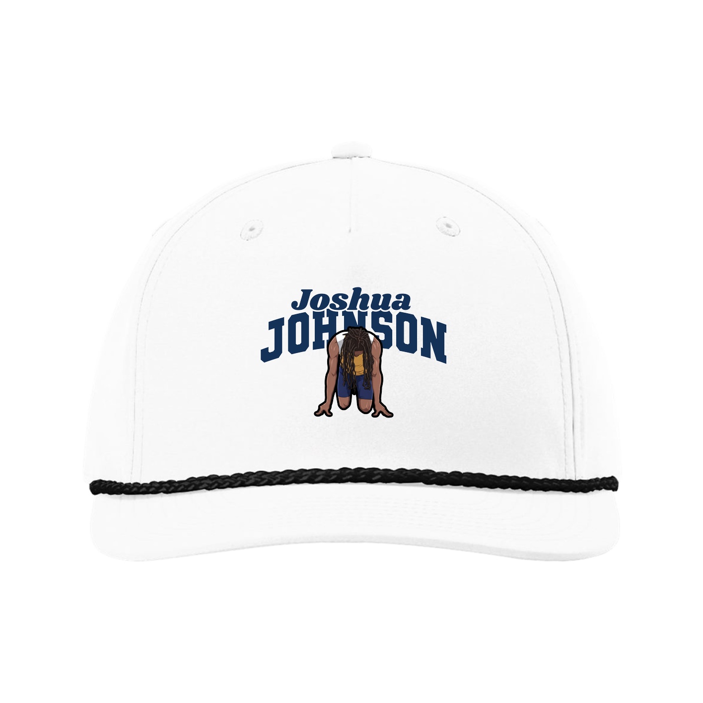 Five-Panel Classic Rope Cap — Signature Arch in White