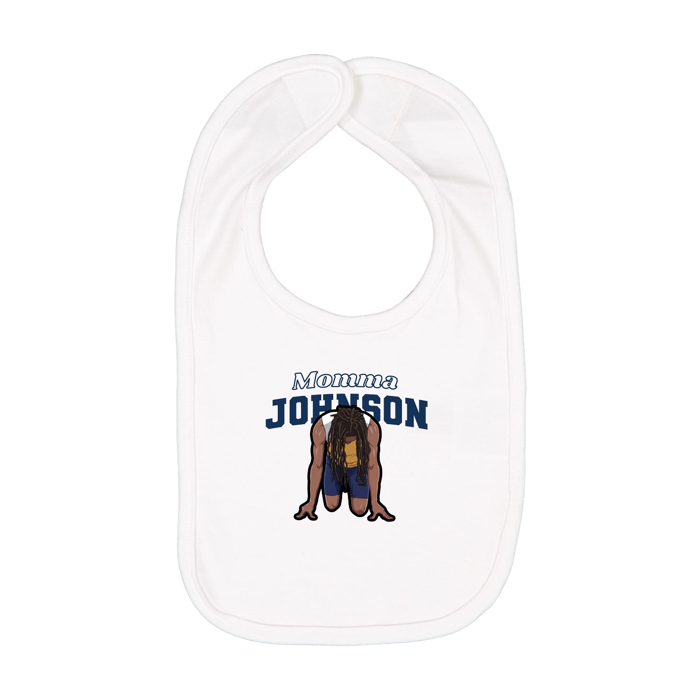 Infant Bib — Mothers Day Block in White