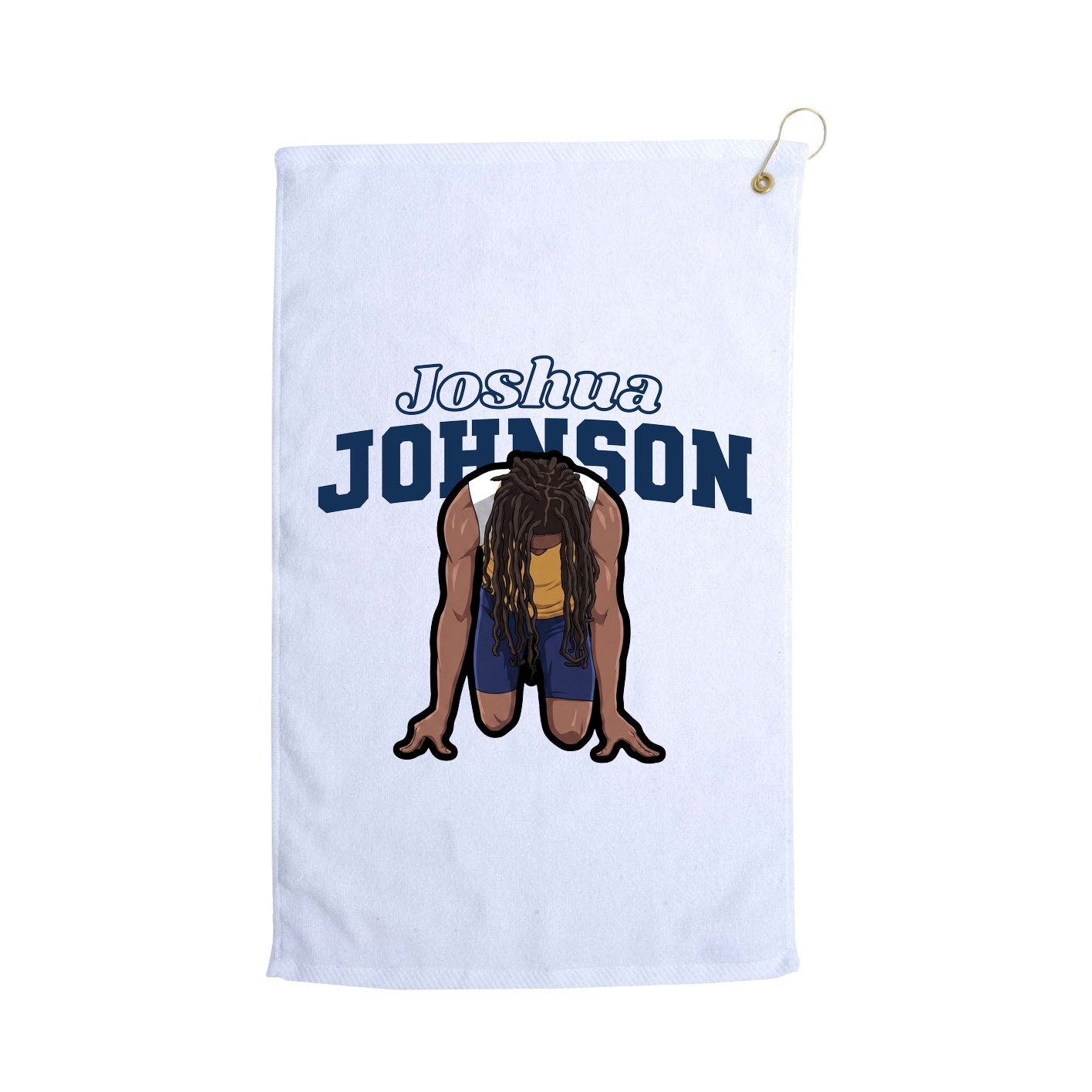 Golf Towel — Name Arch in White