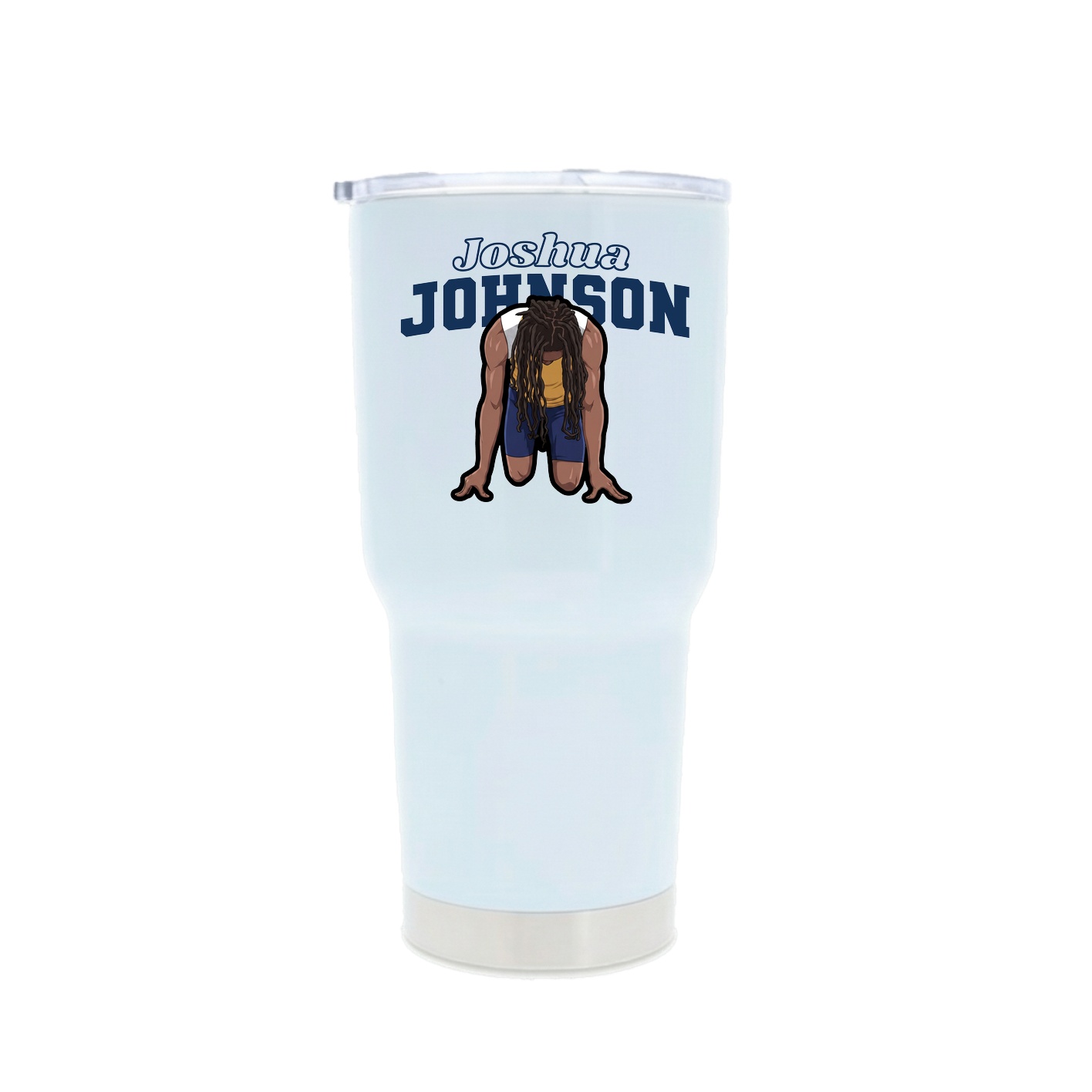 30oz Stainless Steel Tumbler — Name Arch in White