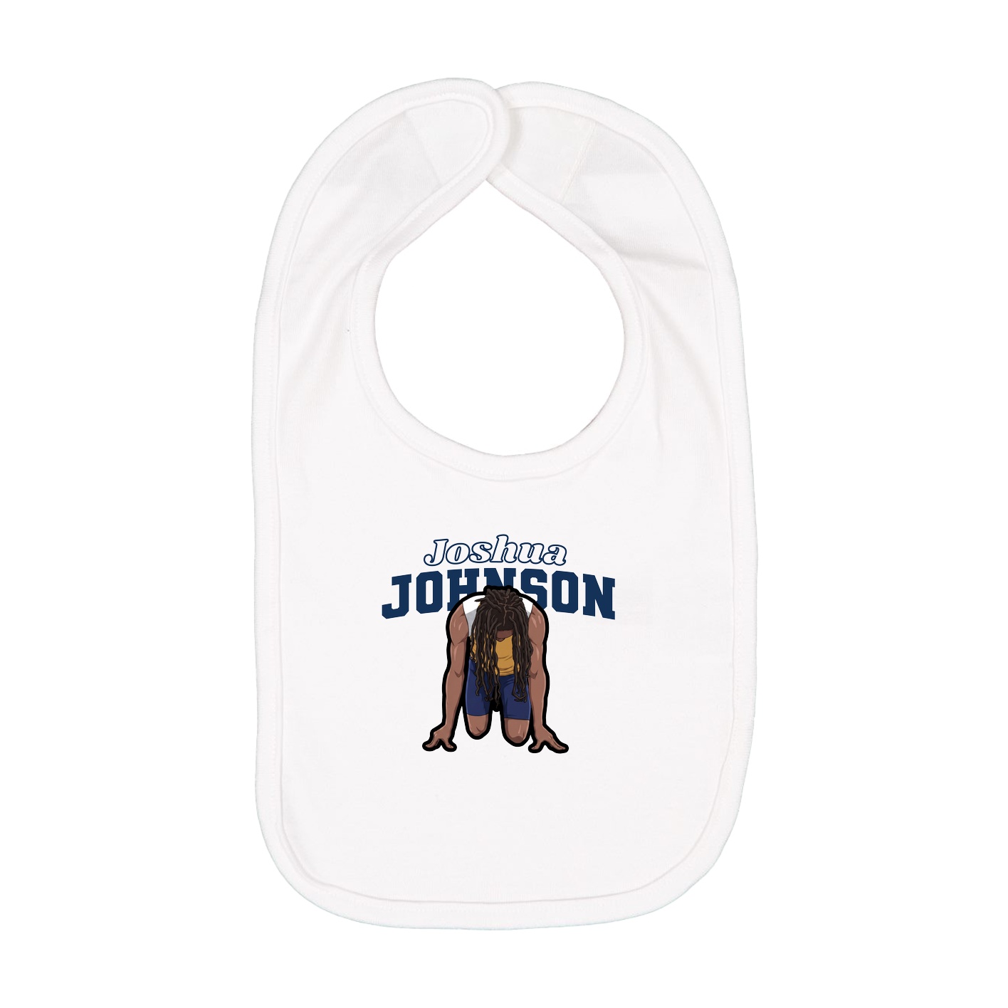 Infant Bib — Name Arch in White
