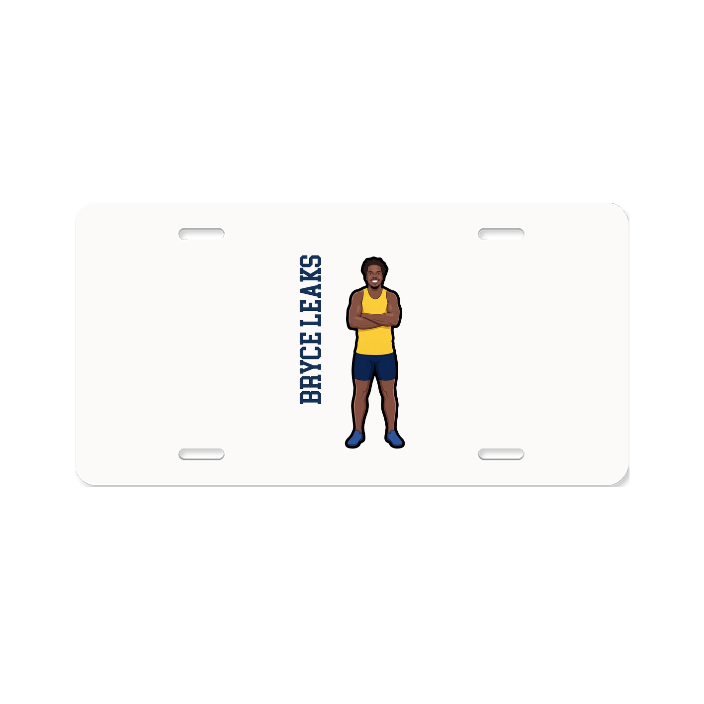 License Plate — Name Vertical in Classic