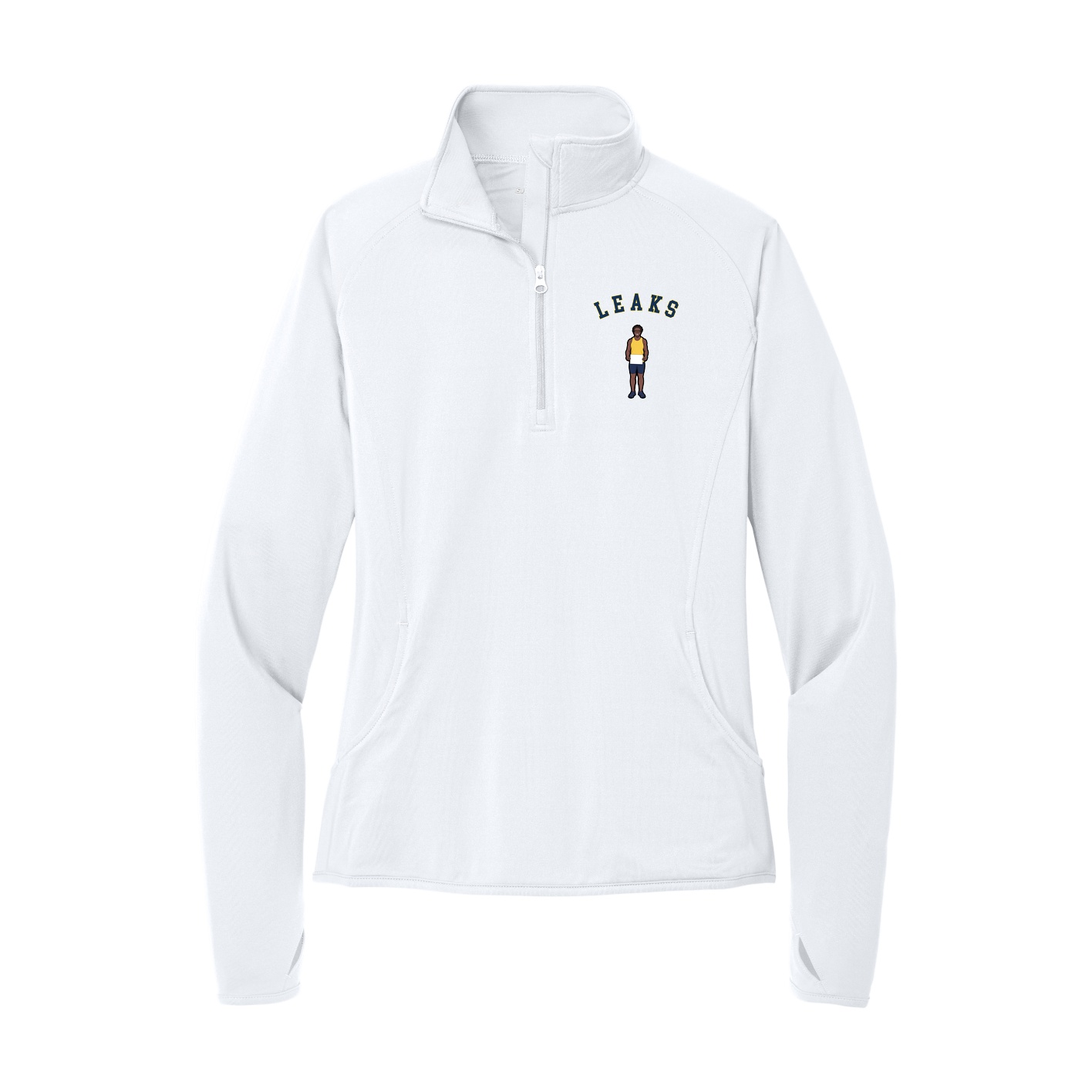 Women's Q-Zip Pullover — Shirsey Arch in White
