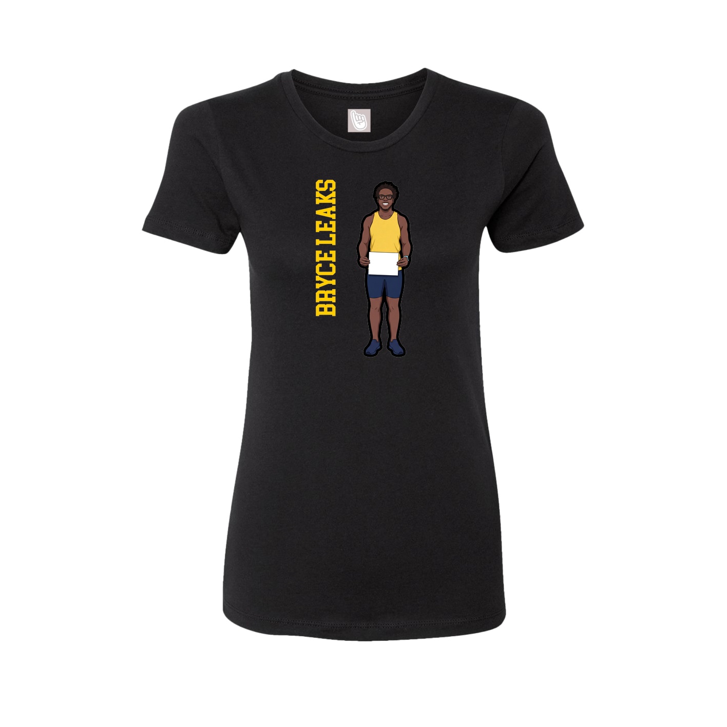 Womens Tee — Name Vertical in Black