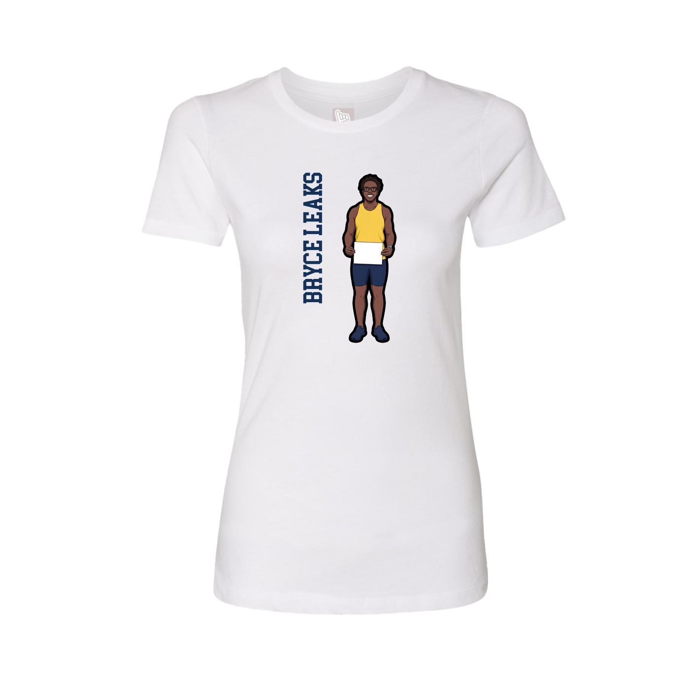 Fitted Women's Tee — Name Vertical in White