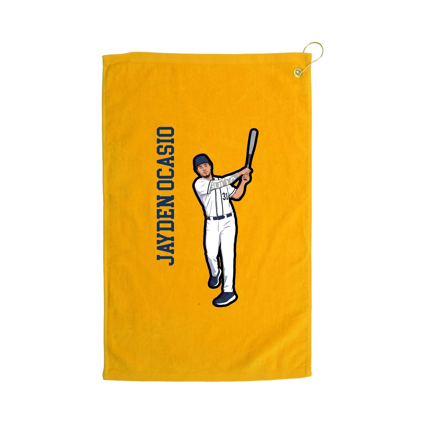 Golf Towel — Name Vertical in Gold