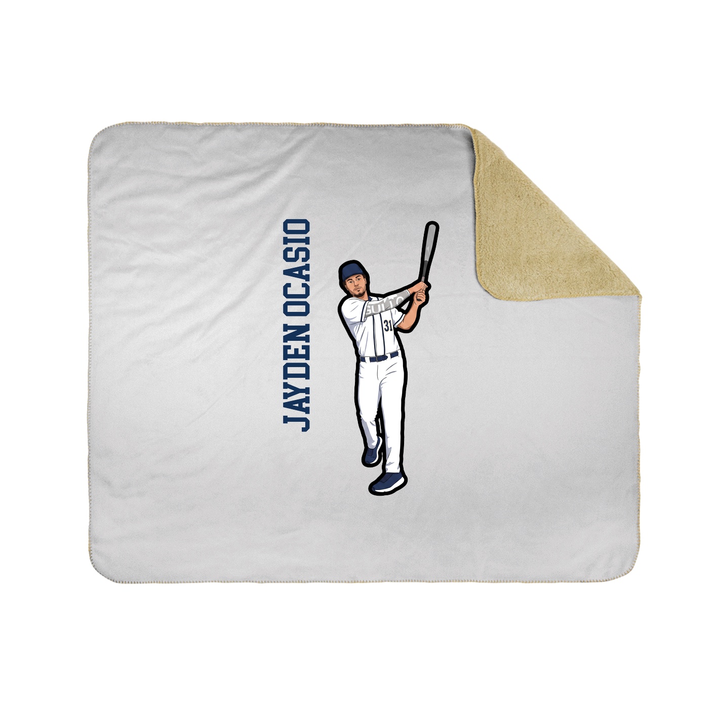 Throw Blanket — Name Vertical in White