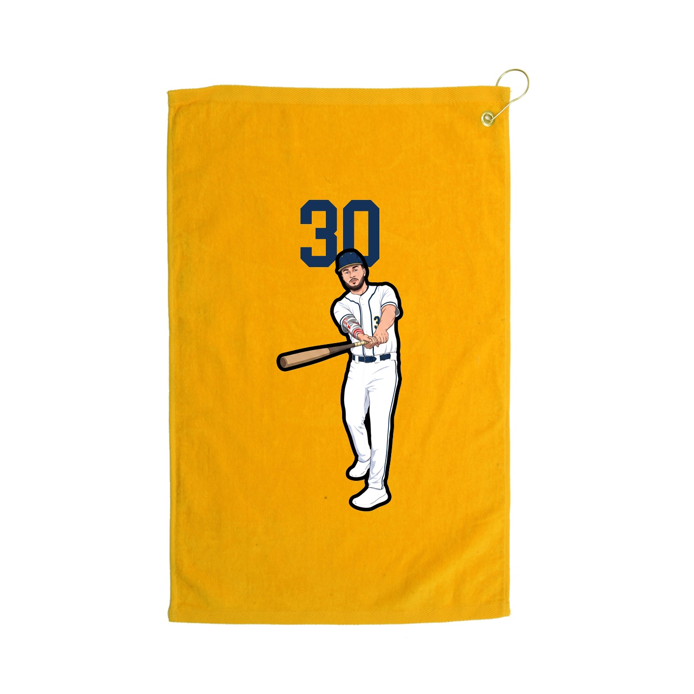 Golf Towel — Number Top in Gold