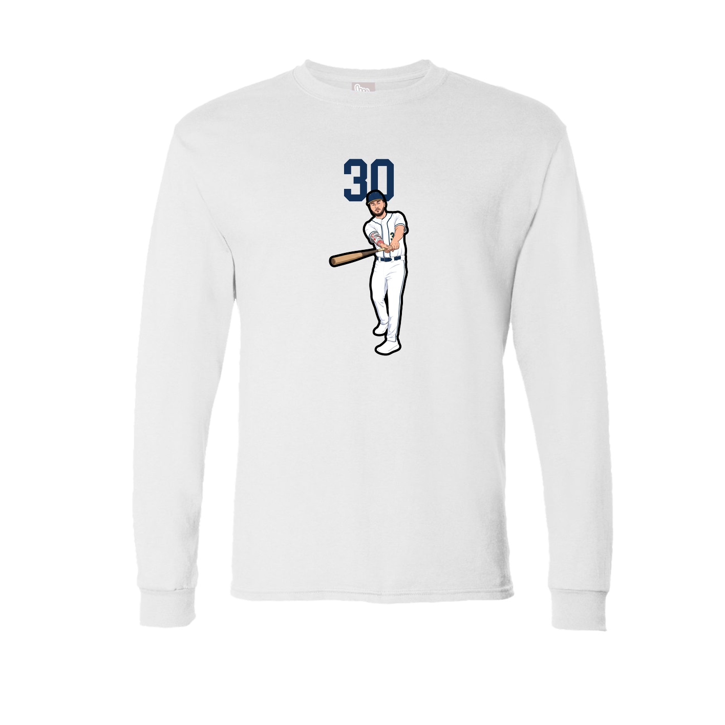 Long Sleeve Tee — Number Top in White