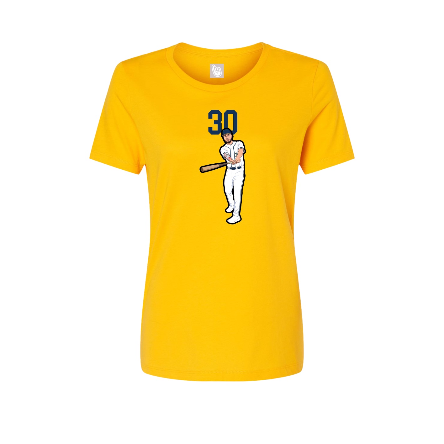 Womens Tee — Number Top in Gold