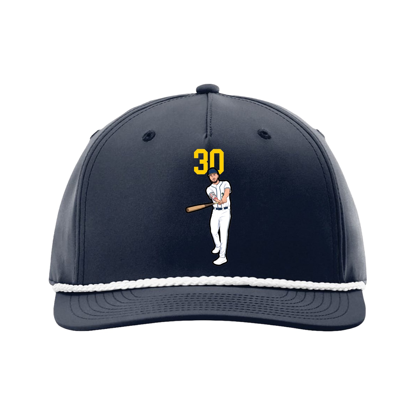 Five-Panel Classic Rope Cap — Number Top in Navy