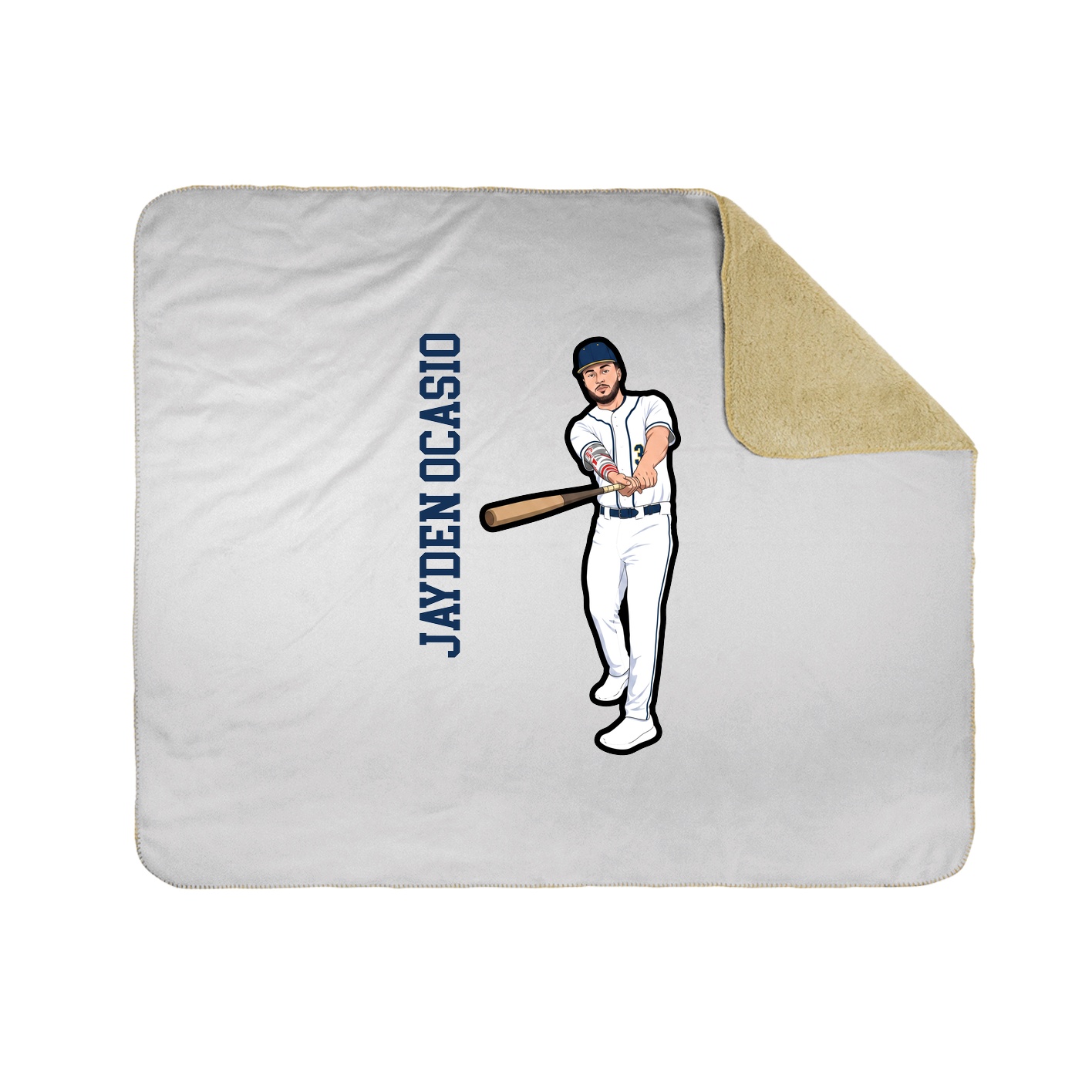 Throw Blanket — Name Vertical in White