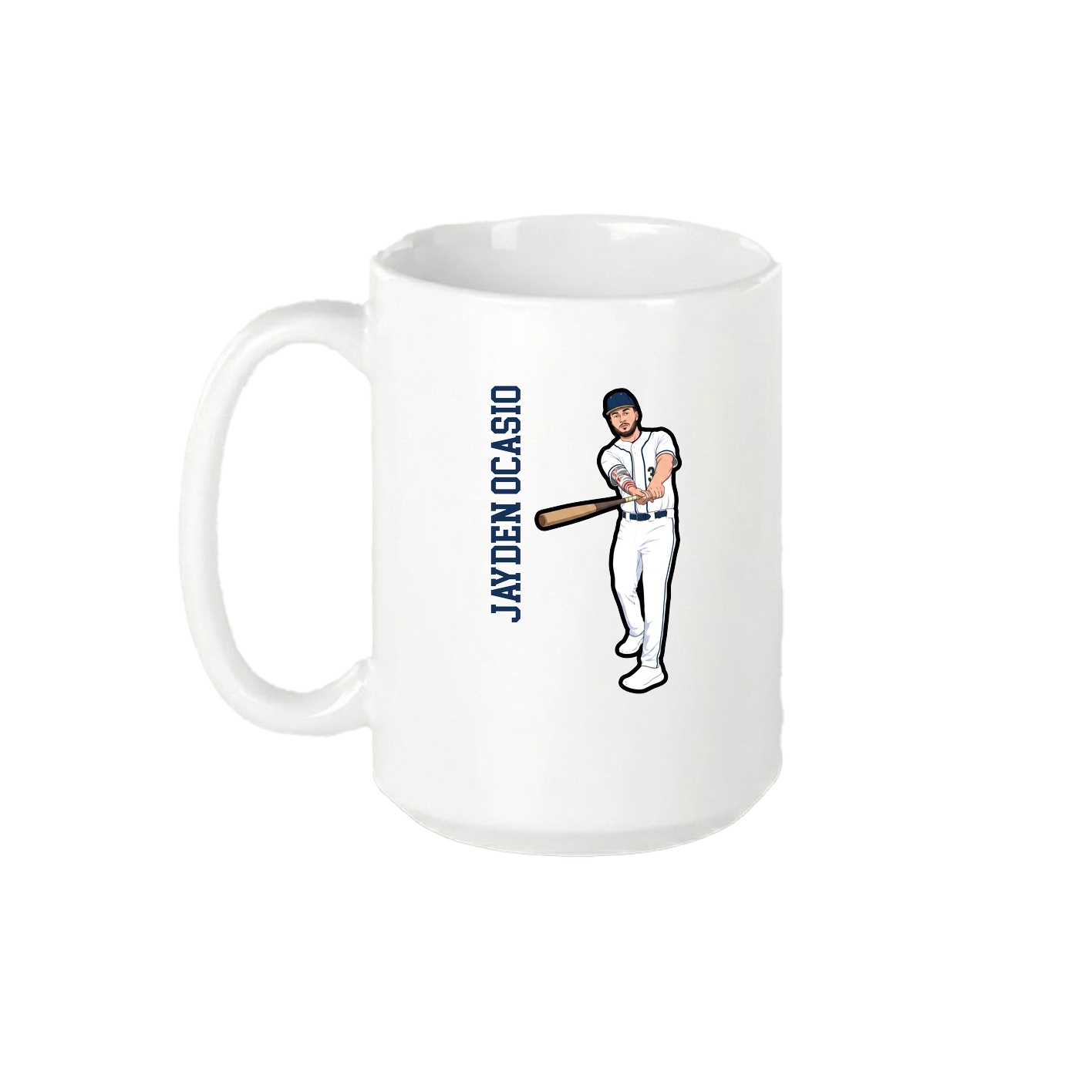 15oz Coffee Mug — Name Vertical in White