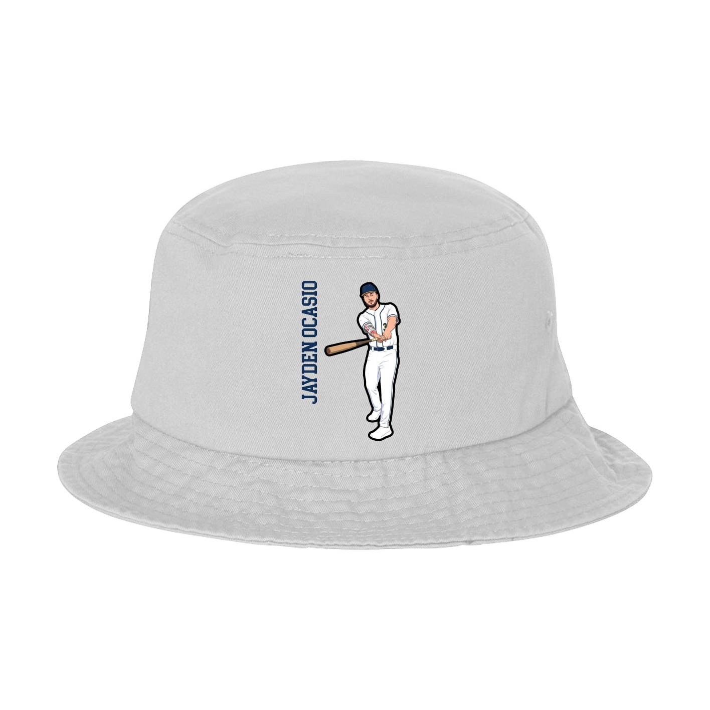 Bucket Cap — Name Vertical in White