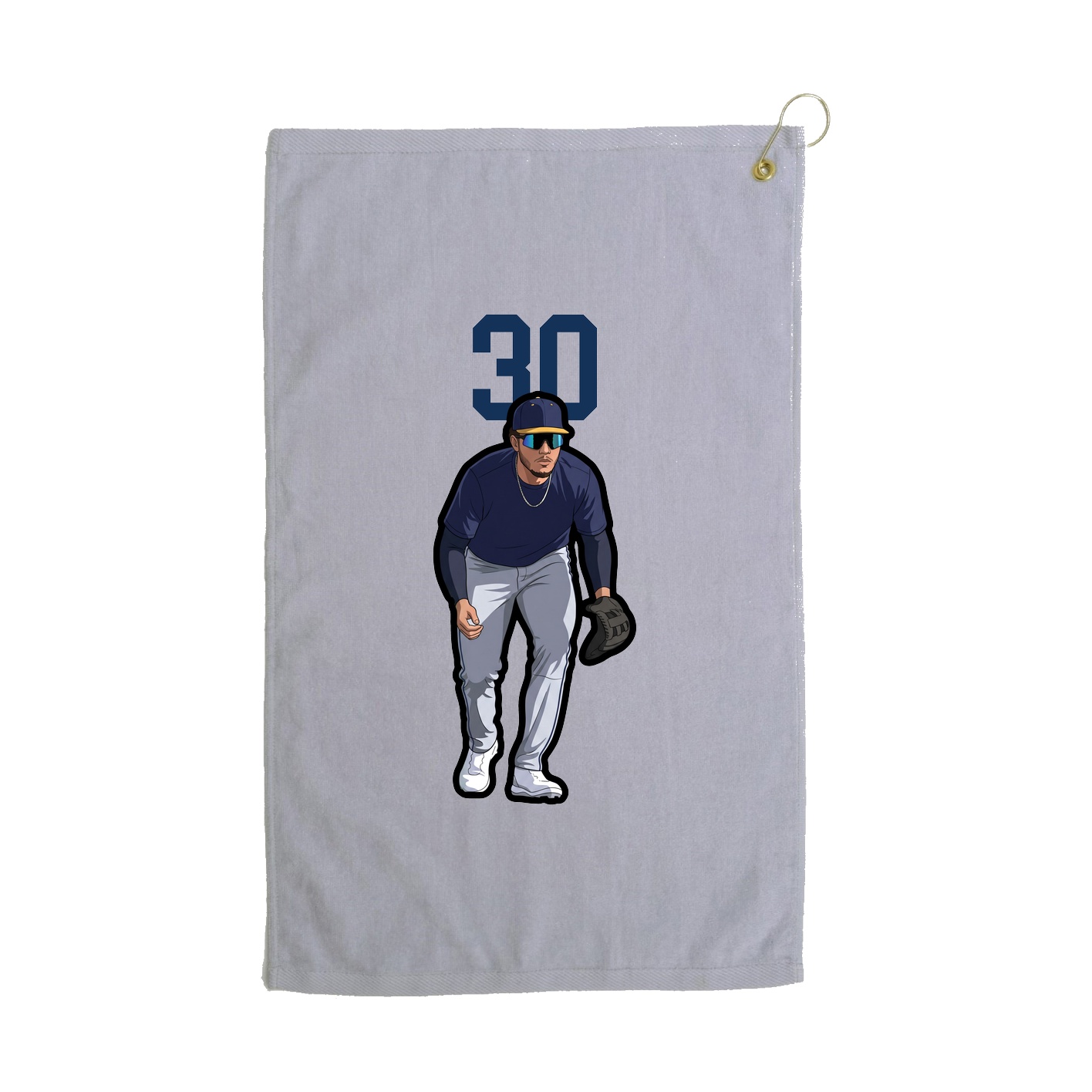 Golf Towel — Number Top in Grey