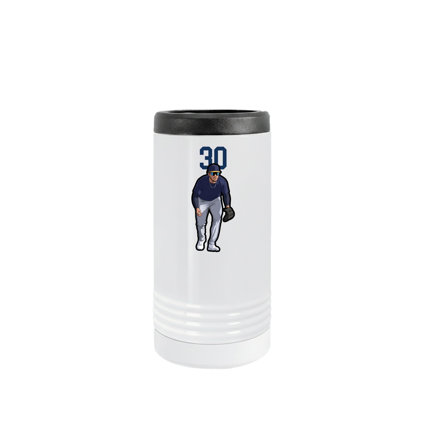 Slim Beverage Holder — Number Top in White