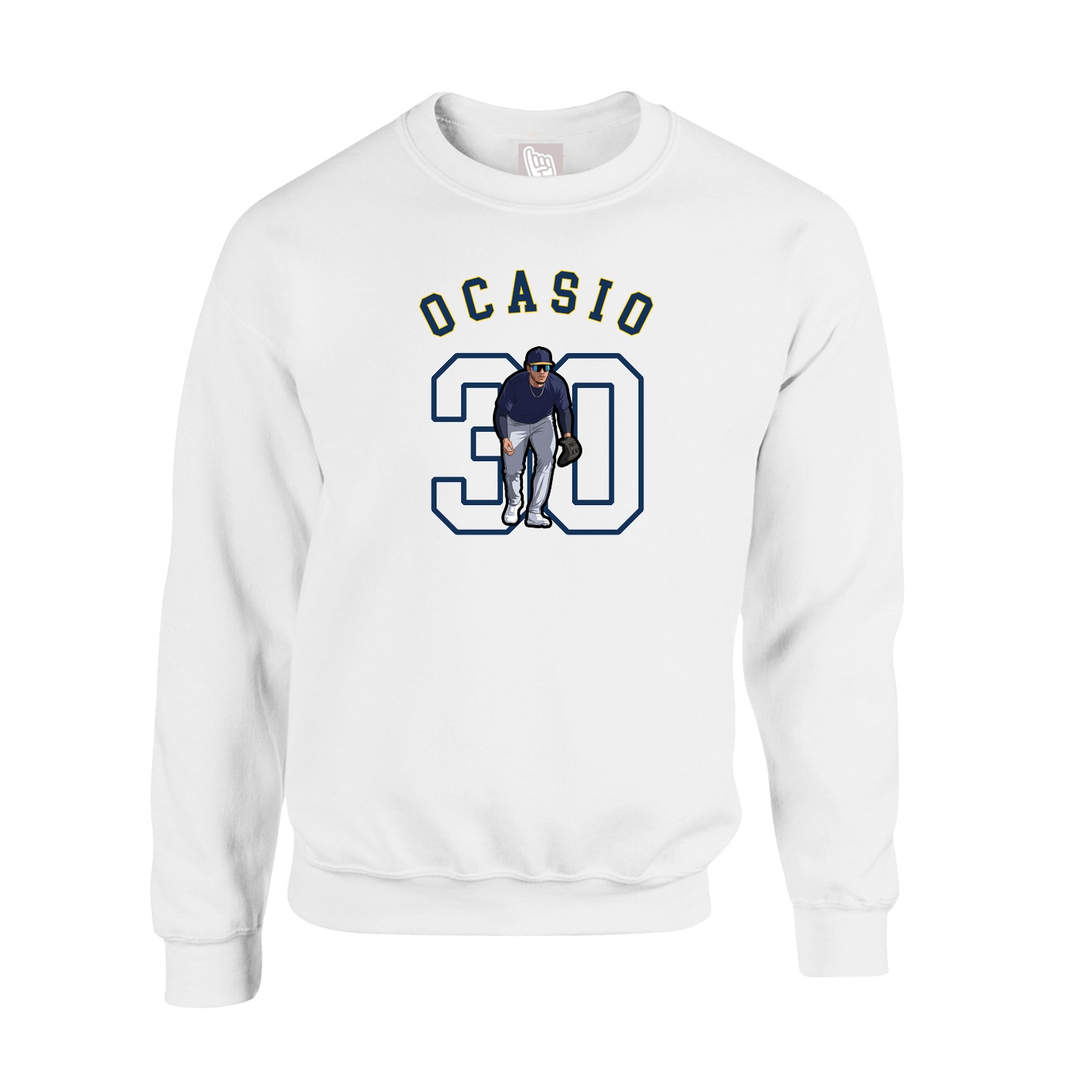 Fleece Crew — Shirsey Arch in White