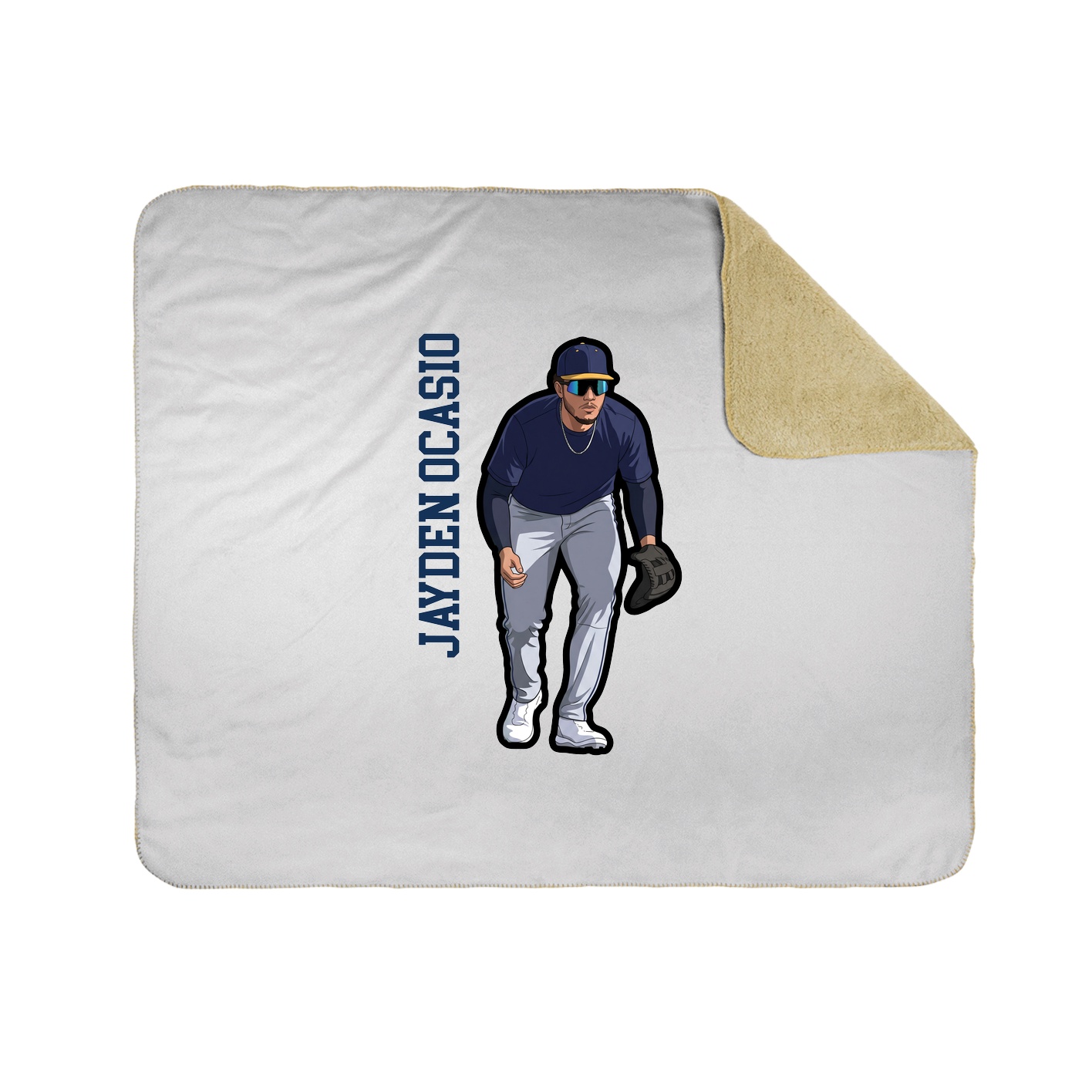 Throw Blanket — Name Vertical in White