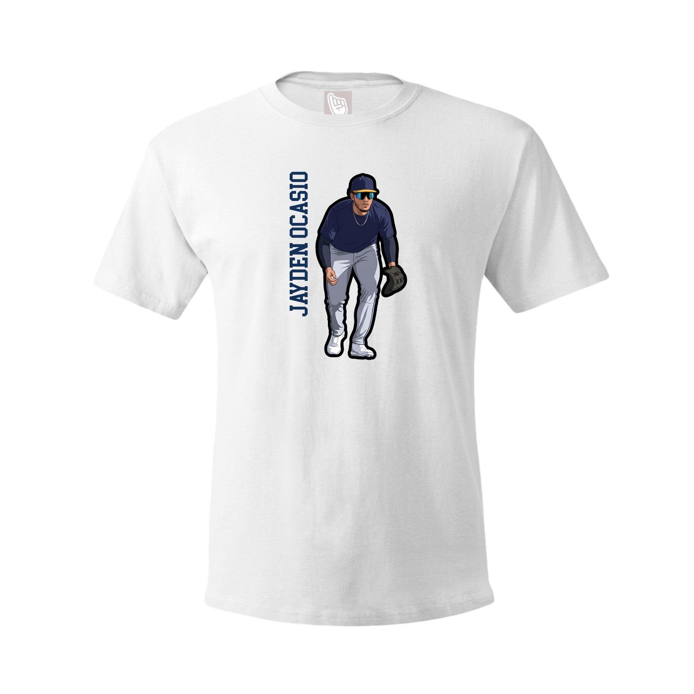 Youth Tee — Name Vertical in White