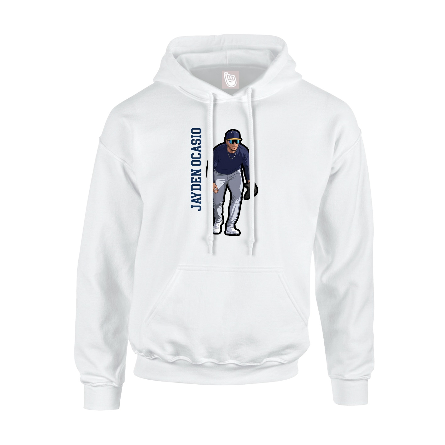 Youth Hoodie — Name Vertical in White