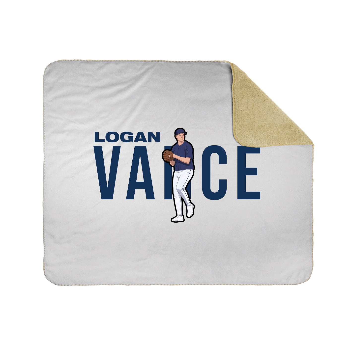 Throw Blanket — Player Name in White