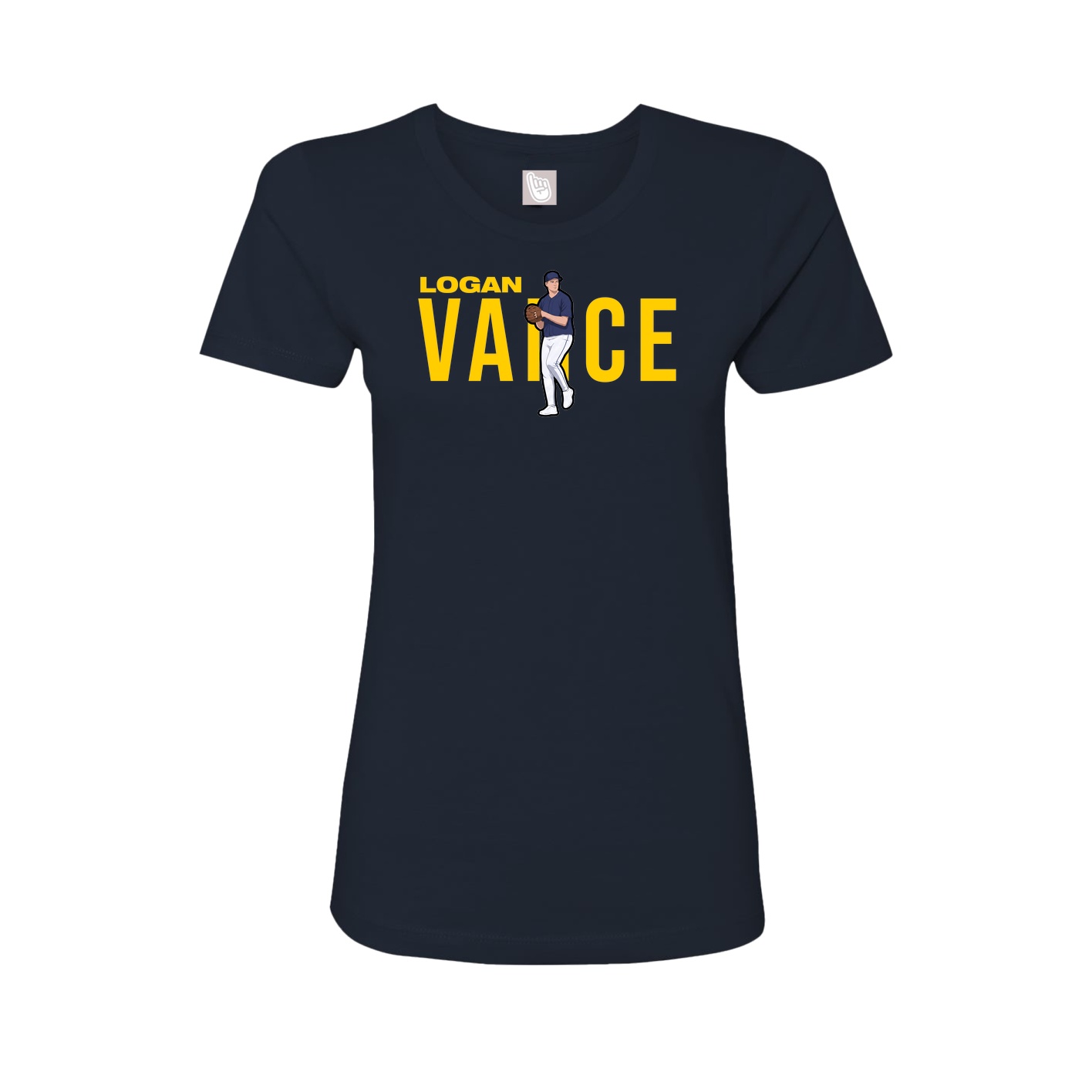 Fitted Women's Tee — Player Name in Navy