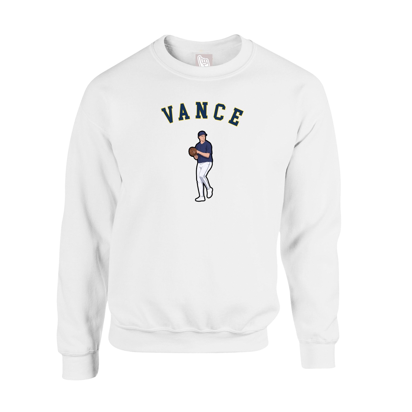 Fleece Crew — Shirsey Arch in White