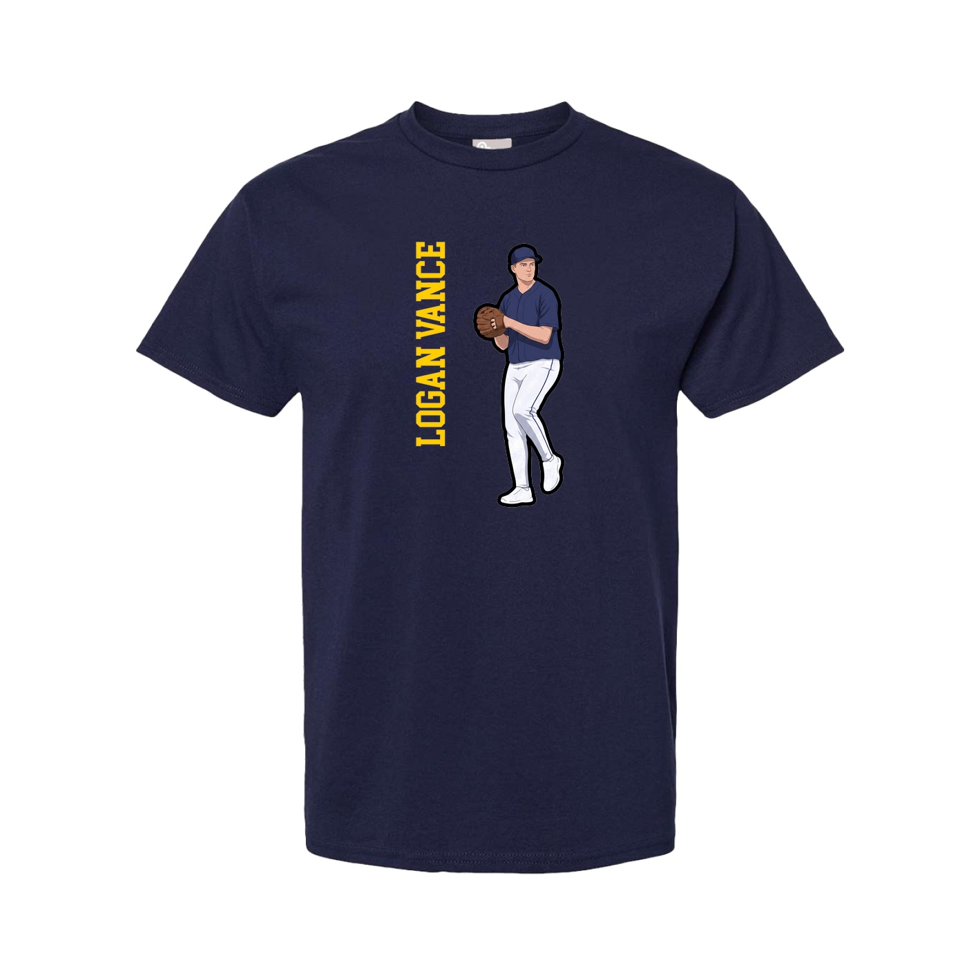 Youth Tee — Name Vertical in Navy