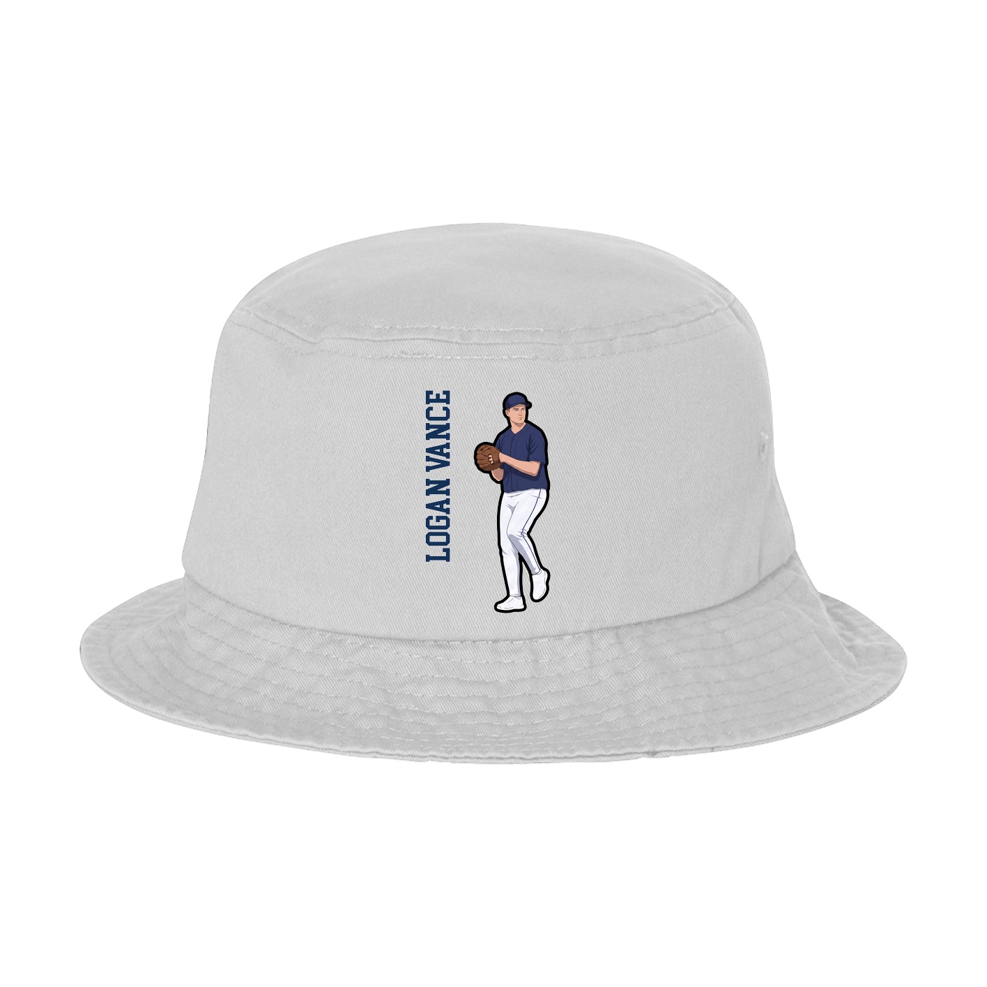 Bucket Cap — Name Vertical in White