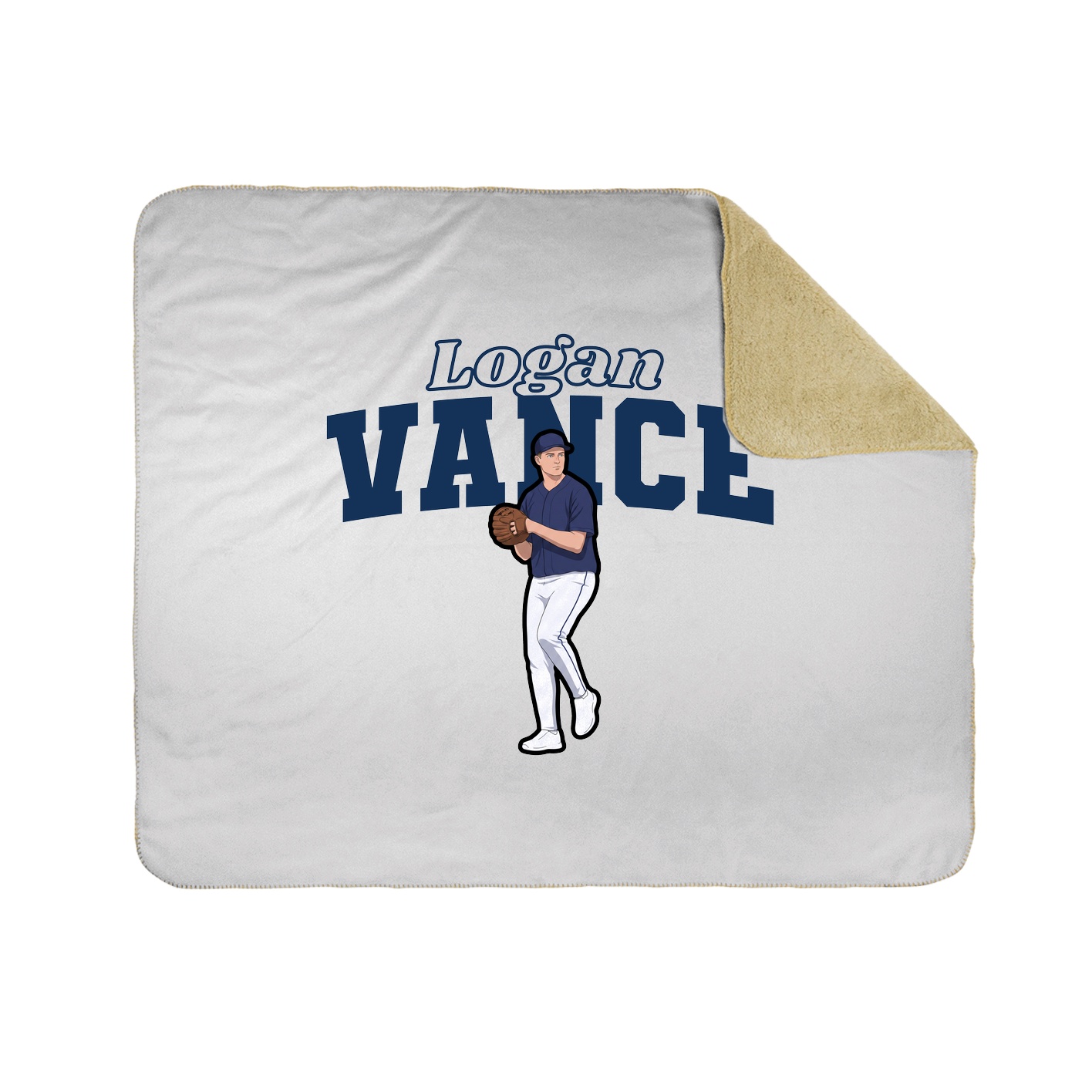 Throw Blanket — Name Arch in White