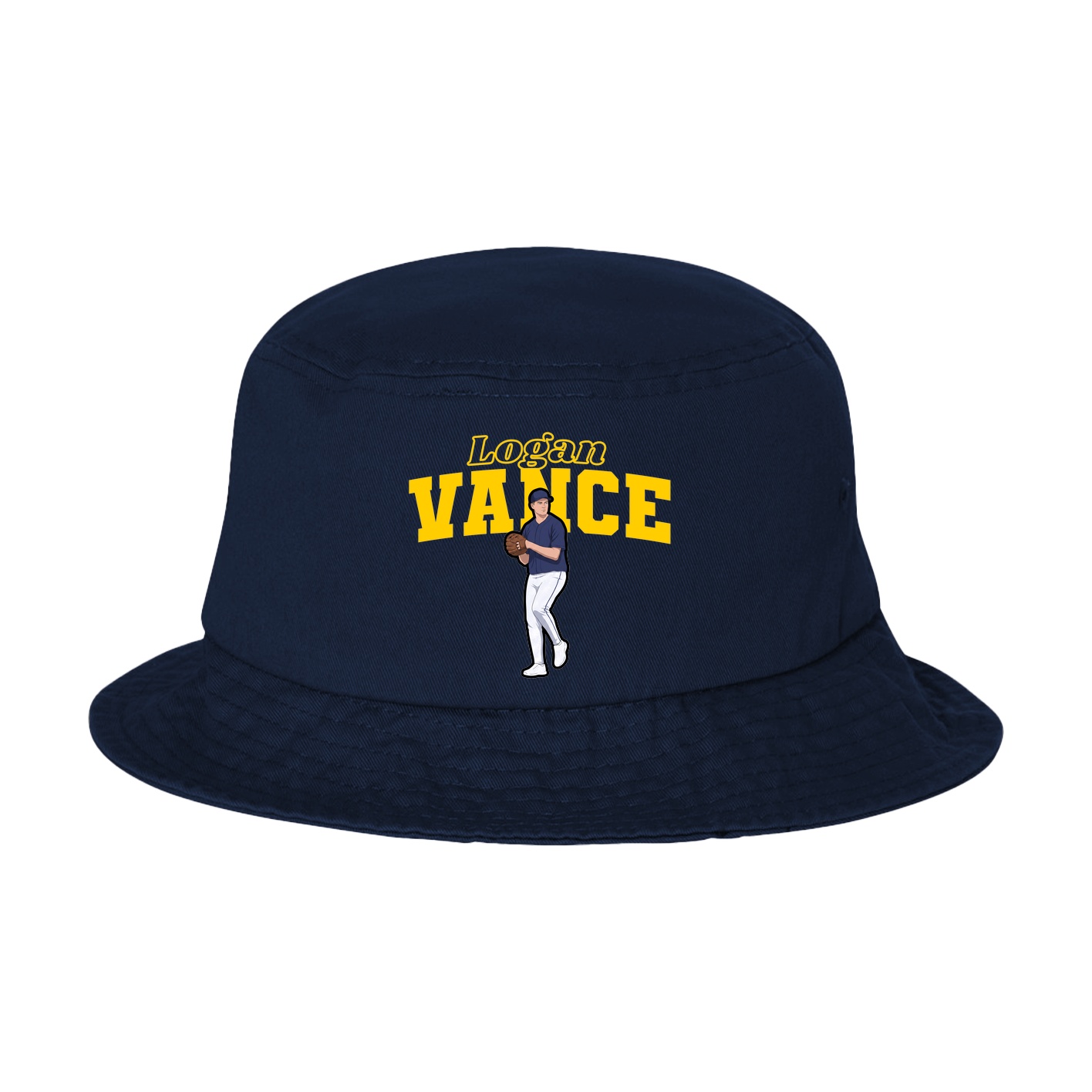 Bucket Cap — Name Arch in Navy