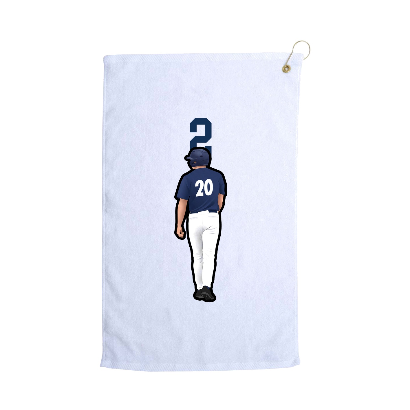 Golf Towel — Number Top in White