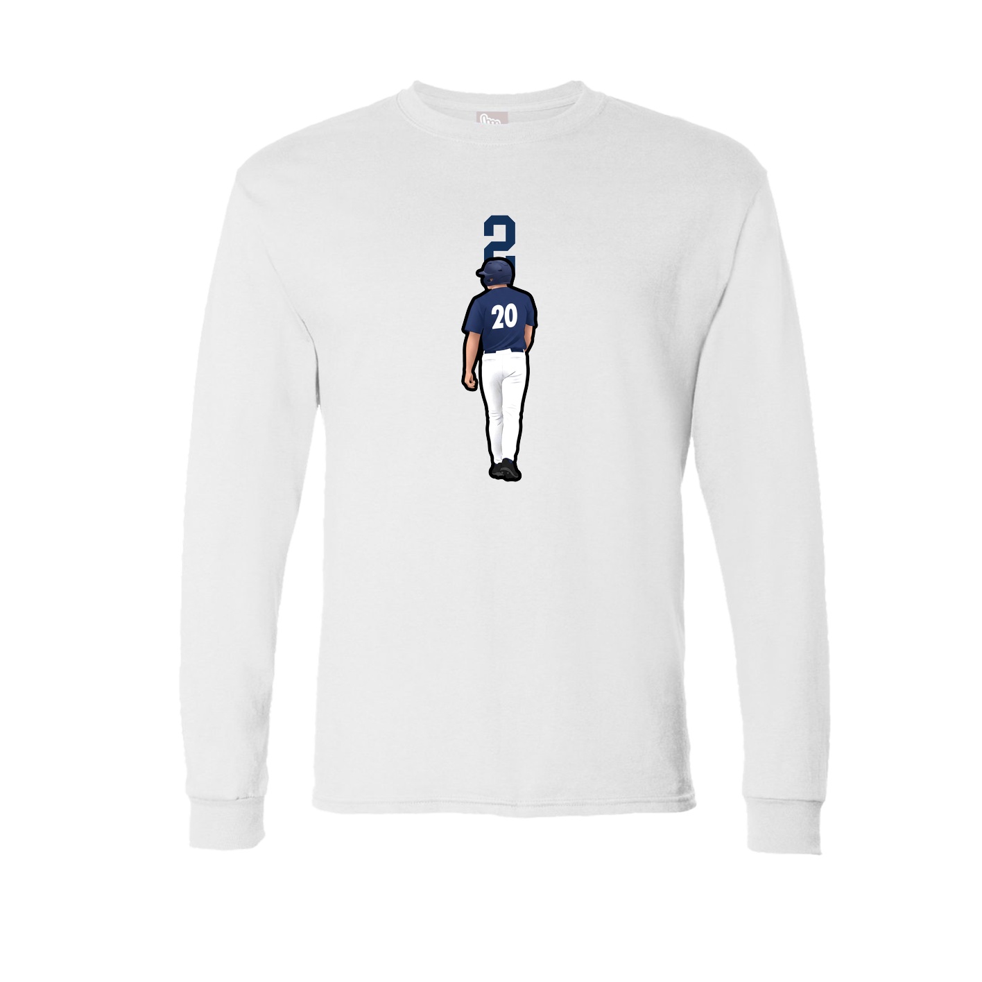 Long Sleeve Tee — Number Top in White